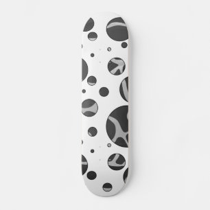 Giraffe Polka Dot Black en Light Grey Print Skateboard