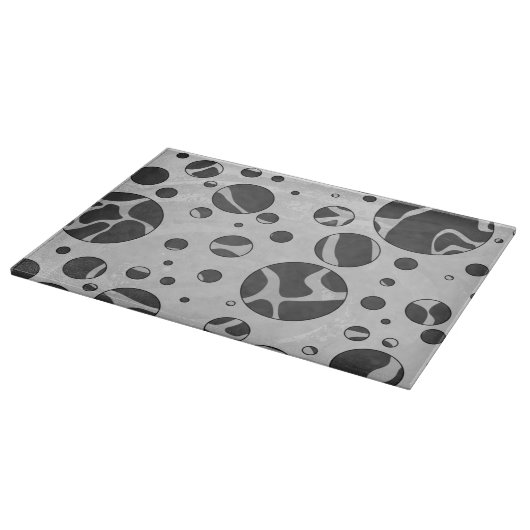 Giraffe Polka Dot Black en Light Grey Print Snijplank (Hoek)