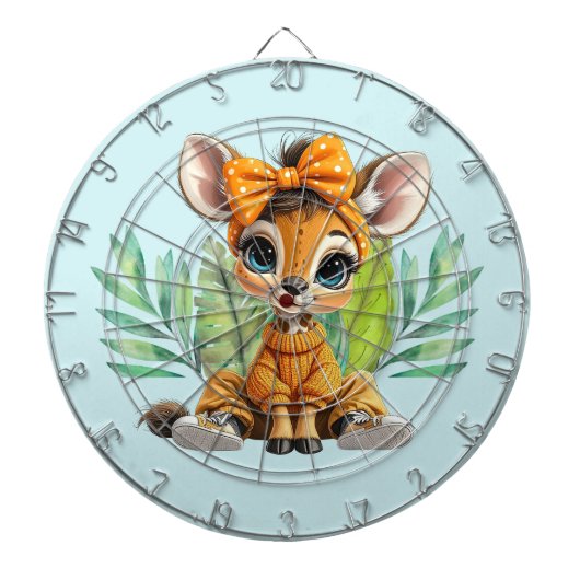Giraffe Polka Dot Bow  Dartbord (Voorkant)