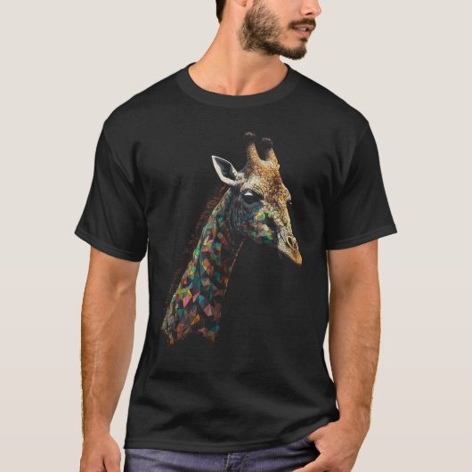 Giraffe Polygon Artwork Animal Giraffe T-shirt (Voorkant)