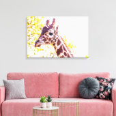 Giraffe Portrait Canvas Afdruk (Insitu (Woonkamer))