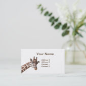 Giraffe Portrait Carte de visite (Debout devant)