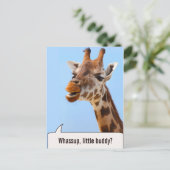 Giraffe Portrait carte postale texte personnalisé (Debout devant)