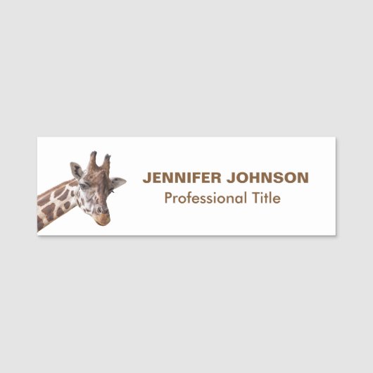 Giraffe Portrait Naamplaatje (Voorkant)