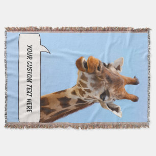 Giraffe Portrait personnalisé jeté couverture