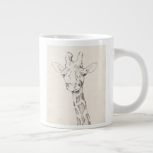 Giraffe Portrait   Schets Extra Grote Beker