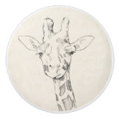 Giraffe Portrait | Schets Keramische Knop (Voorkant)