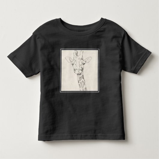 Giraffe Portrait | Schets Kinder Shirts (Voorkant)