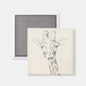 Giraffe Portrait | Schets Magneet (Voorkant / Achterkant)