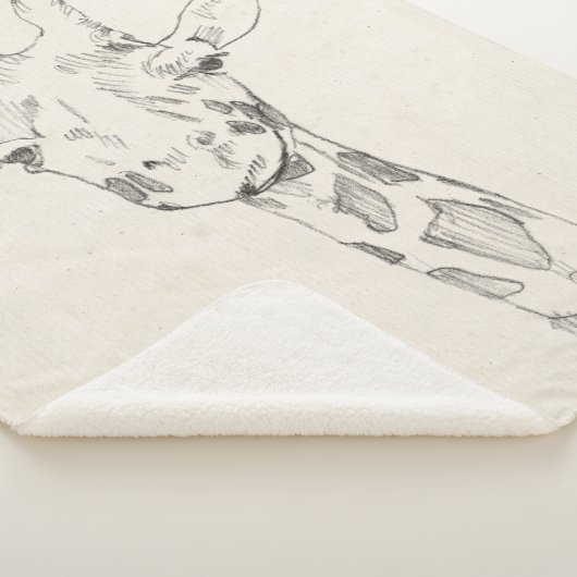 Giraffe Portrait | Schets Sherpa Deken (3/4)