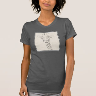 Giraffe Portrait   Schets T-shirt