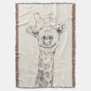 Giraffe Portrait Sketch Deken