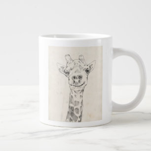 Giraffe Portrait Sketch Extra Grote Beker