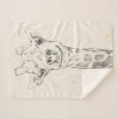 Giraffe Portrait Sketch Sherpa Deken (Voorkant (horizontaal))