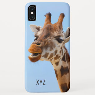Giraffe Portret aangepaste monogram telefoongevall iPhone XS Max Hoesje