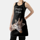 Giraffe Portret Foto Persoonlijke naam Schort (Insitu)