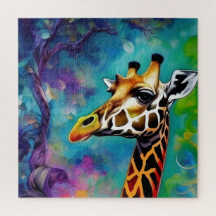 Giraffe Portret Kleurrijk Legpuzzel