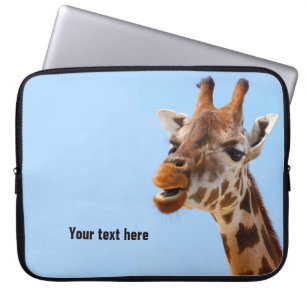 Giraffe Portret laptophoes Laptop Sleeve