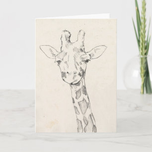 Giraffe Portret  Schets Kaart