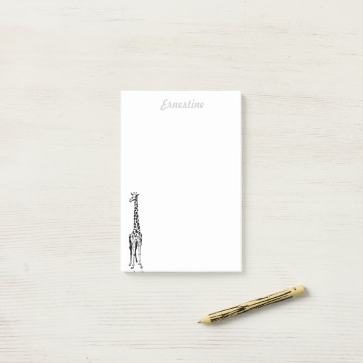 Giraffe Post-It Notes - personnalisées (Sur un bureau)