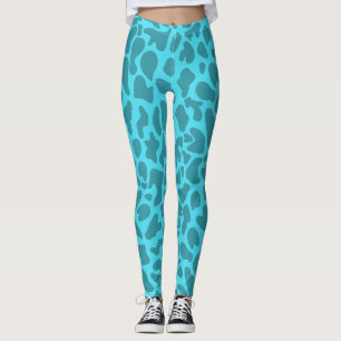 Giraffe Poster de animal Drôle Leggings Turquoises