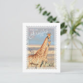 Giraffe Postzegel Briefkaart (Staand voorkant)