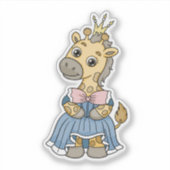 Giraffe Princess Sticker (Voorkant)