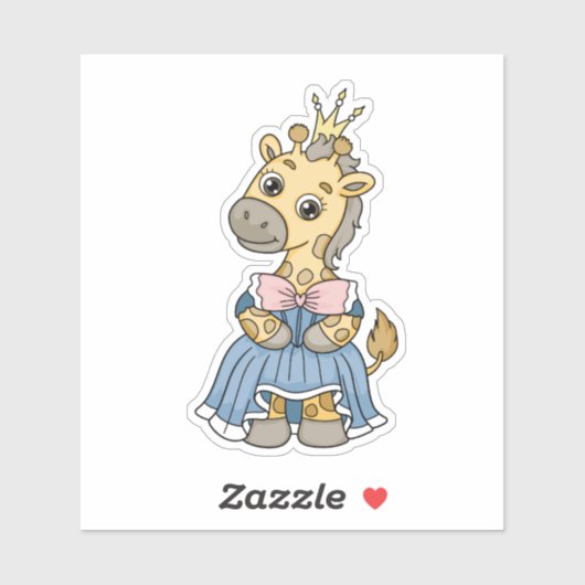 Giraffe Princess Sticker (Vel)