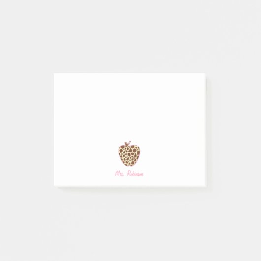 Giraffe Print Apple-leraar Post-it® Notes (Voorkant)