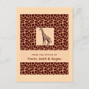 Giraffe Print gepersonaliseerde zaken Briefkaart