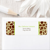 Giraffe Print & Groen Adreslabel Sticker (Insitu)