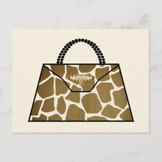 Giraffe Print Handtas Briefkaart (Voorkant)