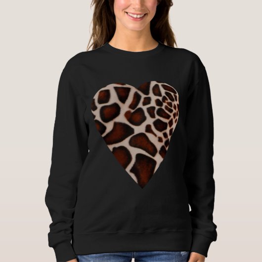 Giraffe Print Heart Pattern Gift Giraffe Skin Trui (Voorkant)