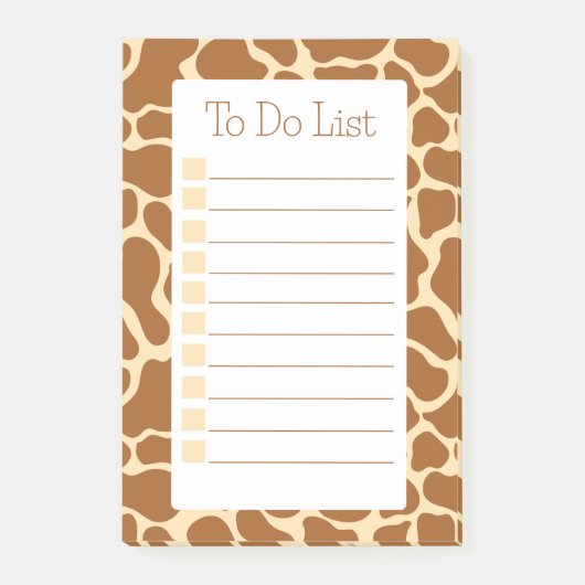 Giraffe print moderner minimalistisch om lijst uit post-it® notes (Voorkant)