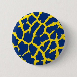 Giraffe Print Navy Yellow Ronde Button 5,7 Cm