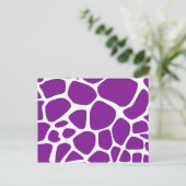 Giraffe Print, Paarse Giraffe, proefdruk Briefkaart (Staand voorkant)