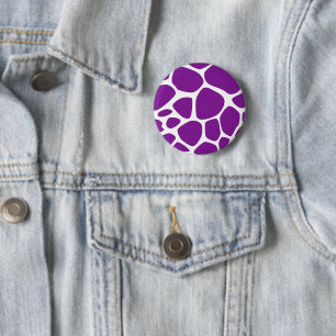 Giraffe Print, Paarse Giraffe, proefdruk Ronde Button 5,7 Cm