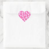 Giraffe Print Pattern in Bright Pink. Hart Sticker (Tas)