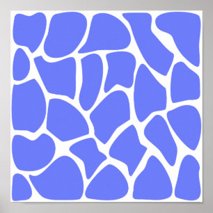 Giraffe Print Pattern in Cornflower Blue.