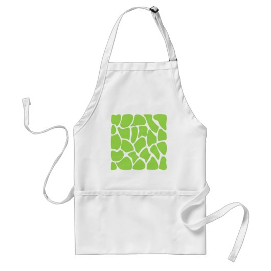 Giraffe Print Pattern in Lime Green. Standaard Schort (Voorkant)