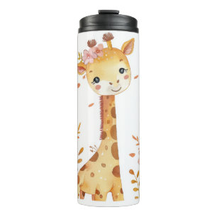 "Giraffe Print Plastic Thermosfles" Thermosbeker