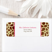 Giraffe Print & Roze Adreslabel Sticker (Insitu)
