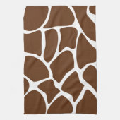 Giraffe printpatroon in donkerbruin. theedoek (Verticaal)