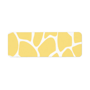 Giraffe printpatroon in geel. etiket