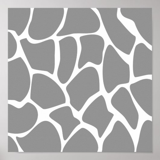 Giraffe printpatroon in grijs. poster (Voorkant)