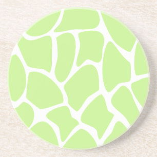 Giraffe printpatroon in Light Lime Green. Zandsteen Onderzetter