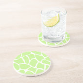 Giraffe printpatroon in Light Lime Green. Zandsteen Onderzetter (Zijkant)