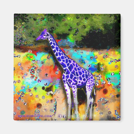 Giraffe Purple Magnet psychédélique (Devant)