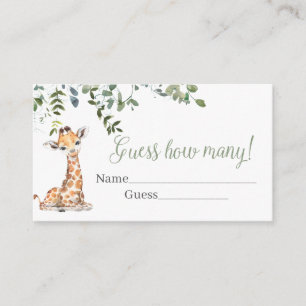 Giraffe raad eens hoeveel informatiekaartje