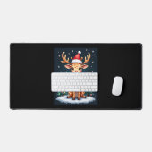 Giraffe Reindeer Casquette Père Noël Christmas Tre (Clavier et souris)